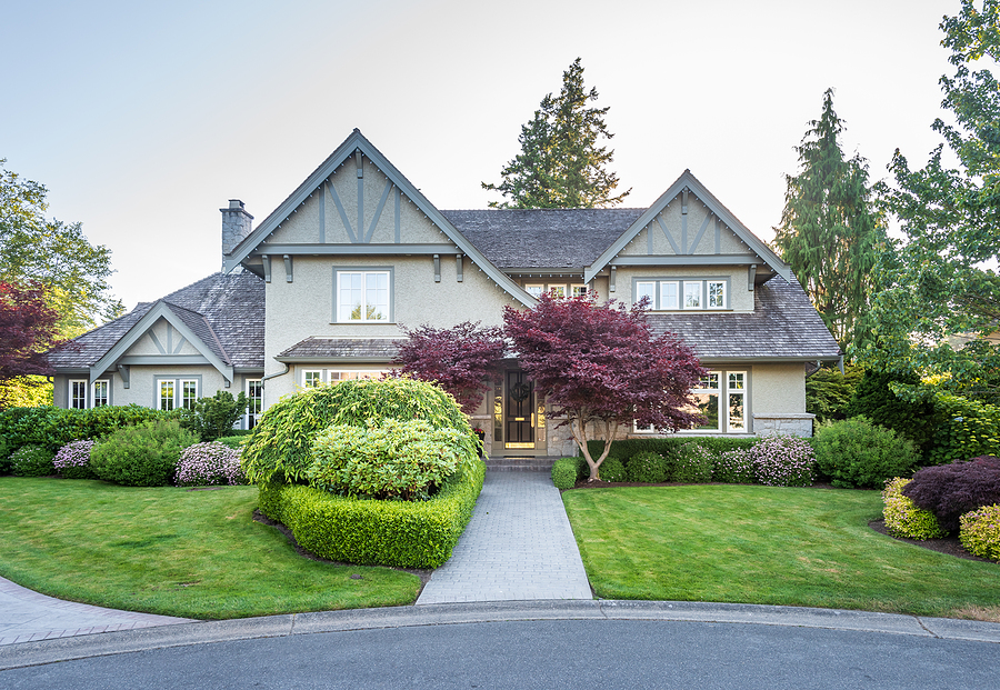 Beautiful exterior of a luxury home. 